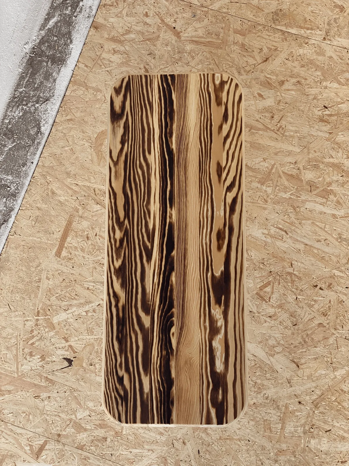 Scorched pine coffee table
