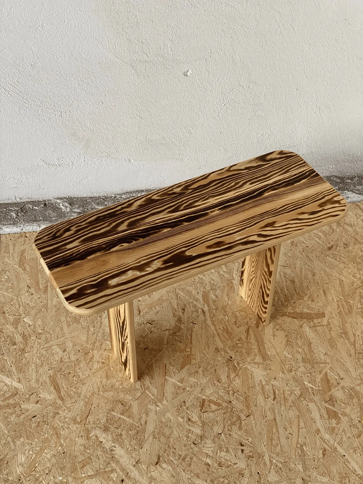 Scorched pine coffee table